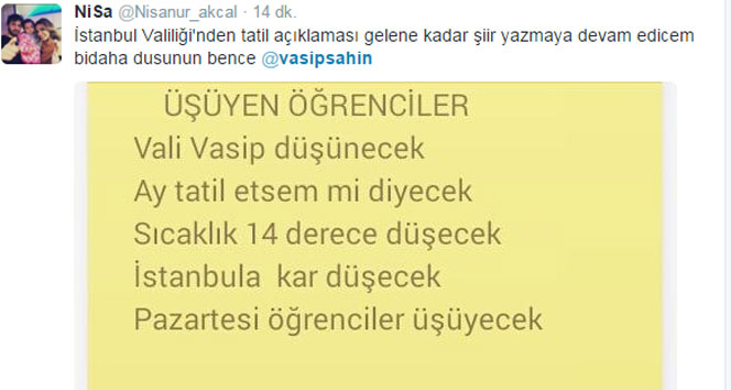 Kar uyarısı yapıldı gözler Vasip Şahine döndü