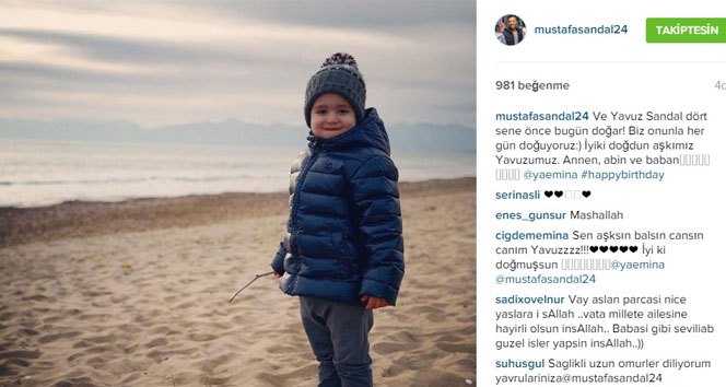 Mustafa Sandalın oğlu Yavuz 4 yaşına girdi