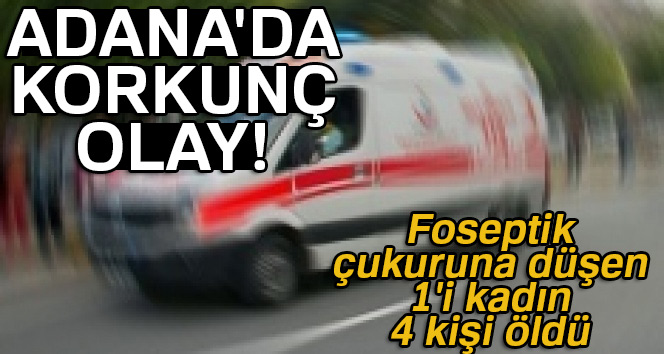 Adana'da foseptik çukuruna düşen 4 kişi hayatımı kaybetti