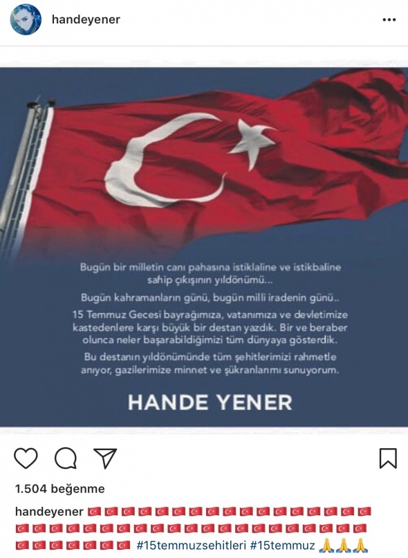 Ünlüler '15 Temmuz'u unutmadı