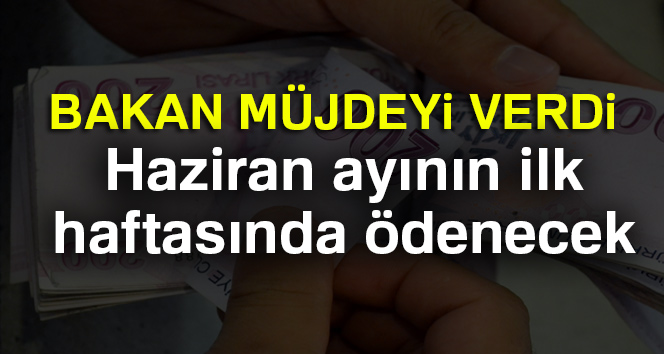 Bakan açıkladı! Haziran ayının ilk haftasında ödenecek