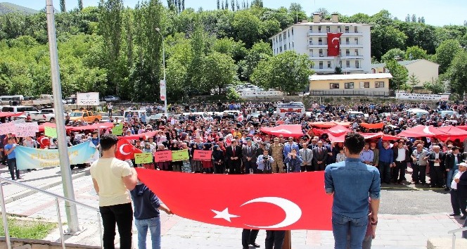 İspir?de Filistin?e destek yürüyüşü