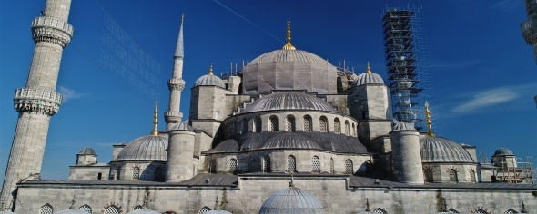 Sultanahmet Cami'nde dev restorasyon havadan görüntülendi