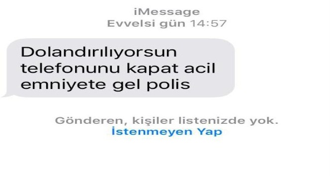 Polis SMS attı, yaşlı adam 190 bin lirasını kaptırmaktan kurtuldu