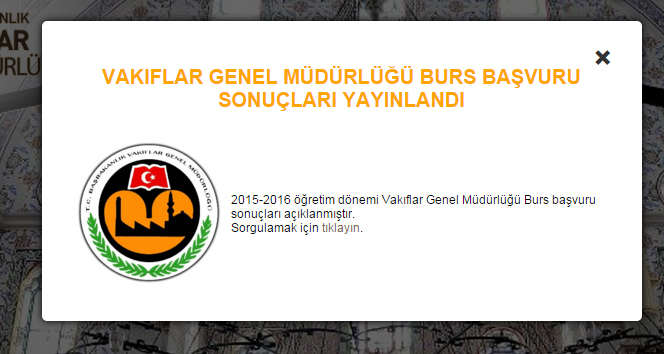 Vakıflar Genel Müdürlüğü burs sonuçlarını açıklandı! VGM burs sonuçları için tıklayınız