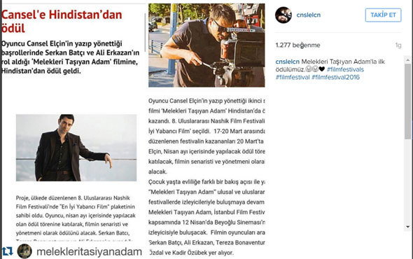 Cansel Elçin'e büyük ödül