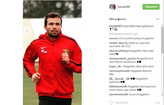 Hürriyet Gücer’in mesajı Eskişehirspor taraftarını sevindirdi