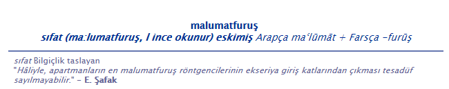 Malumatfuruş ne demek? Malumatfuruş anlamı ne?