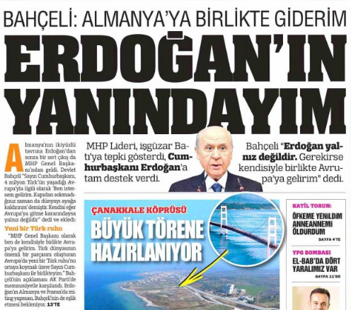 7 Mart Salı gazete manşetleri | Bahçeli: Erdoğan’la birlikte Almanya’ya giderim