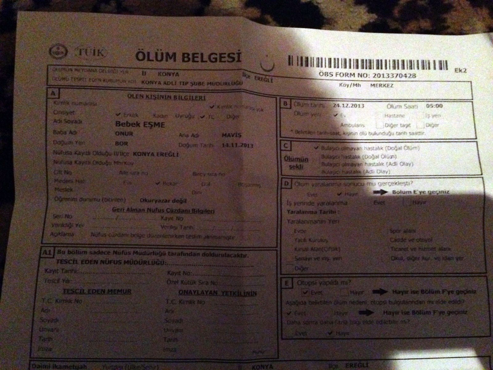 Kılıçdaroğlu'nun donarak öldü dediği Ayaz bebeğin ölümü 'normal ölüm' olarak kayıtlarda