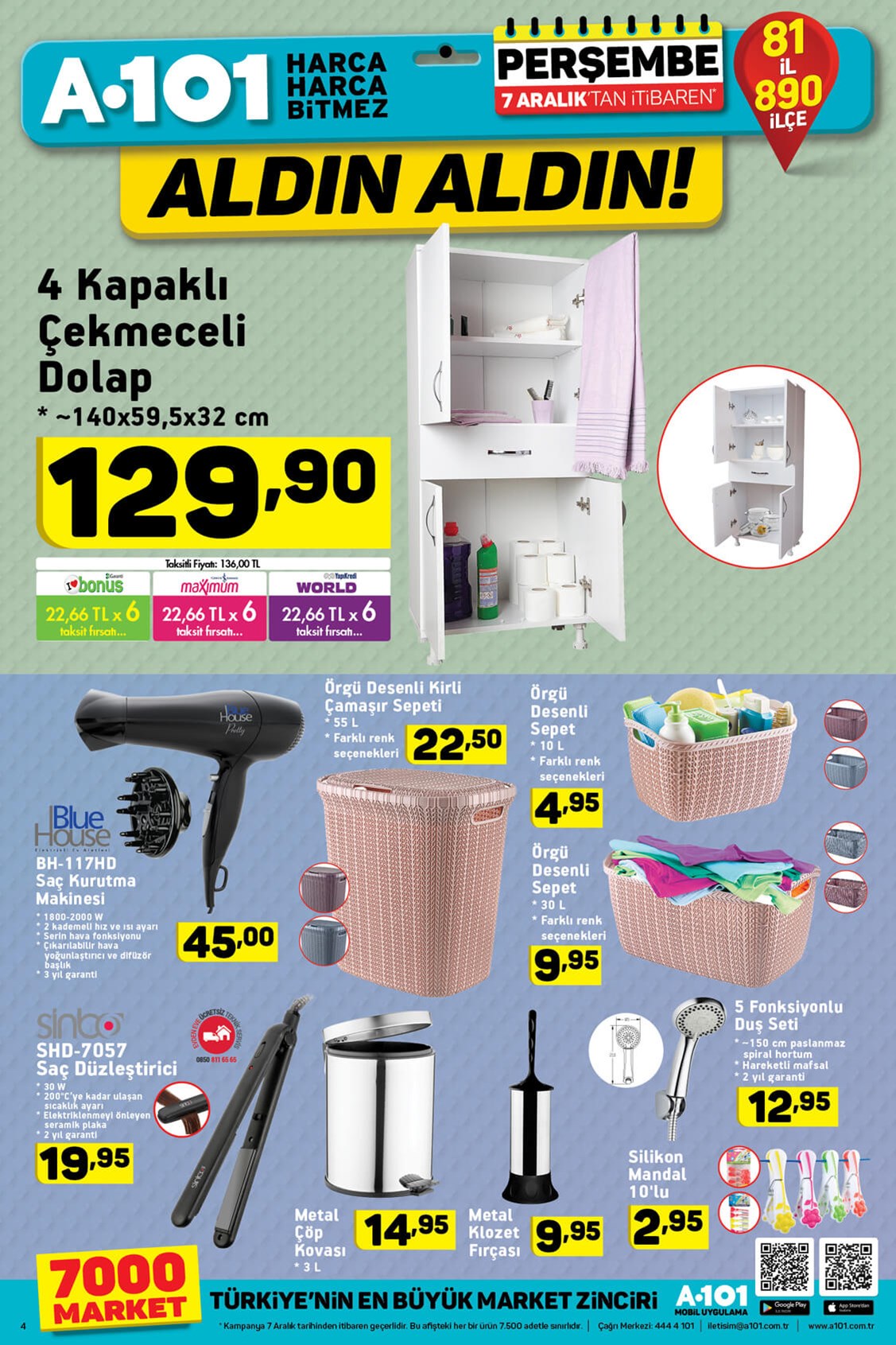 A101 25-30 Kasım ve 1 Aralık 2017 aktüel indirimli güncel ürün broşürü