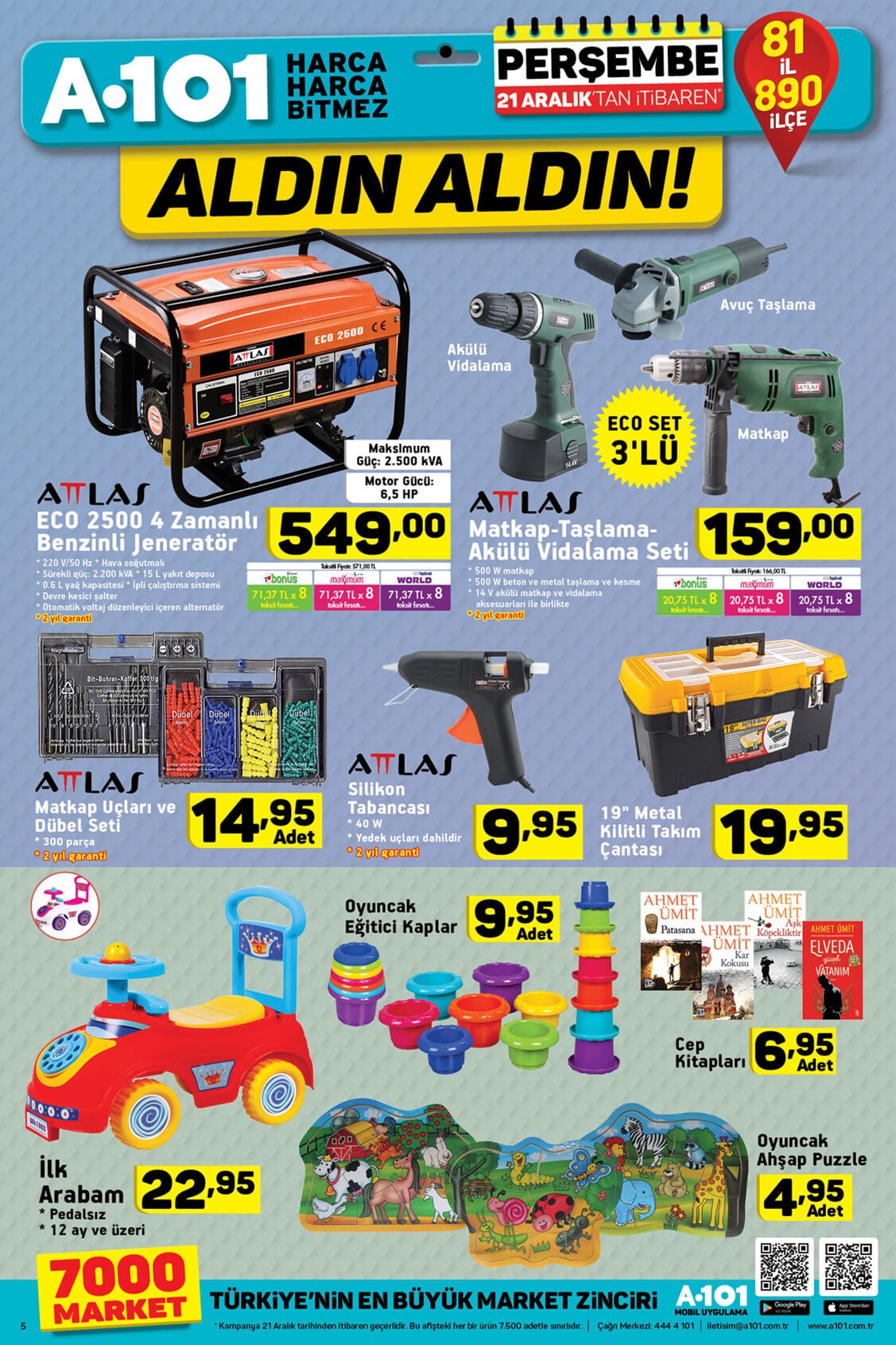 A101 21-22 Aralık 2017 aktüel indirimli güncel ürün broşürü kataloğu
