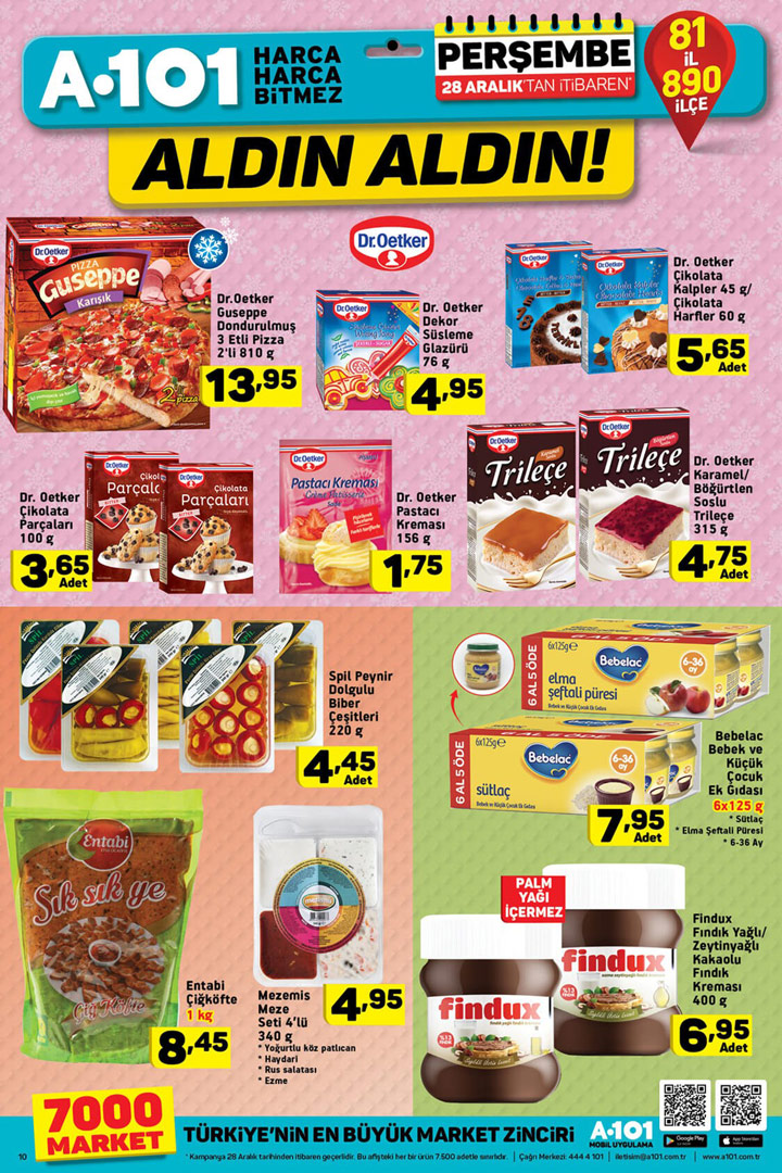 A101 28 Aralık 2017 aktüel indirimli güncel ürün broşürü