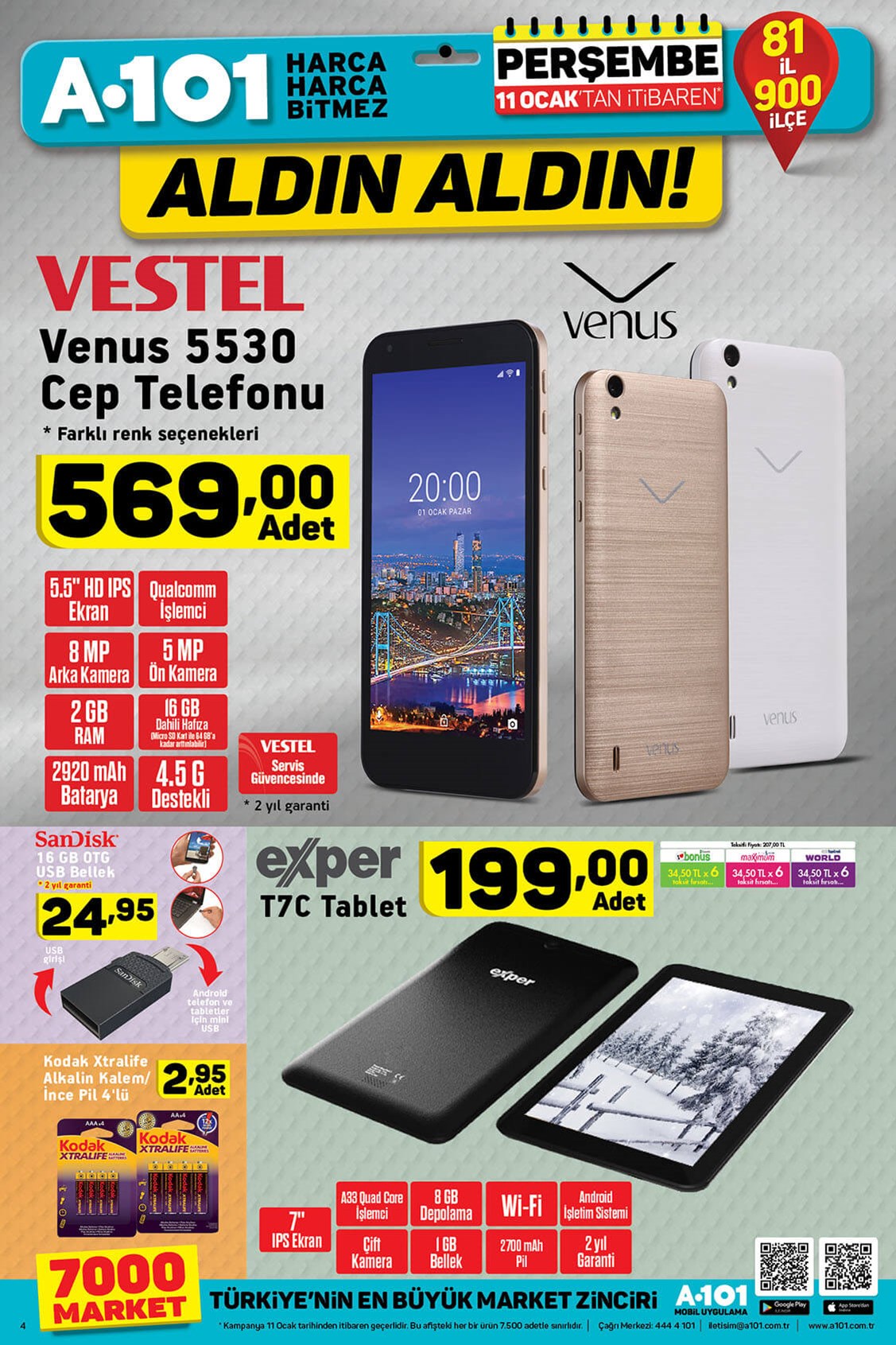 A101 11-12 Ocak 2018 aktüel indirimli güncel ürün broşürü kataloğu