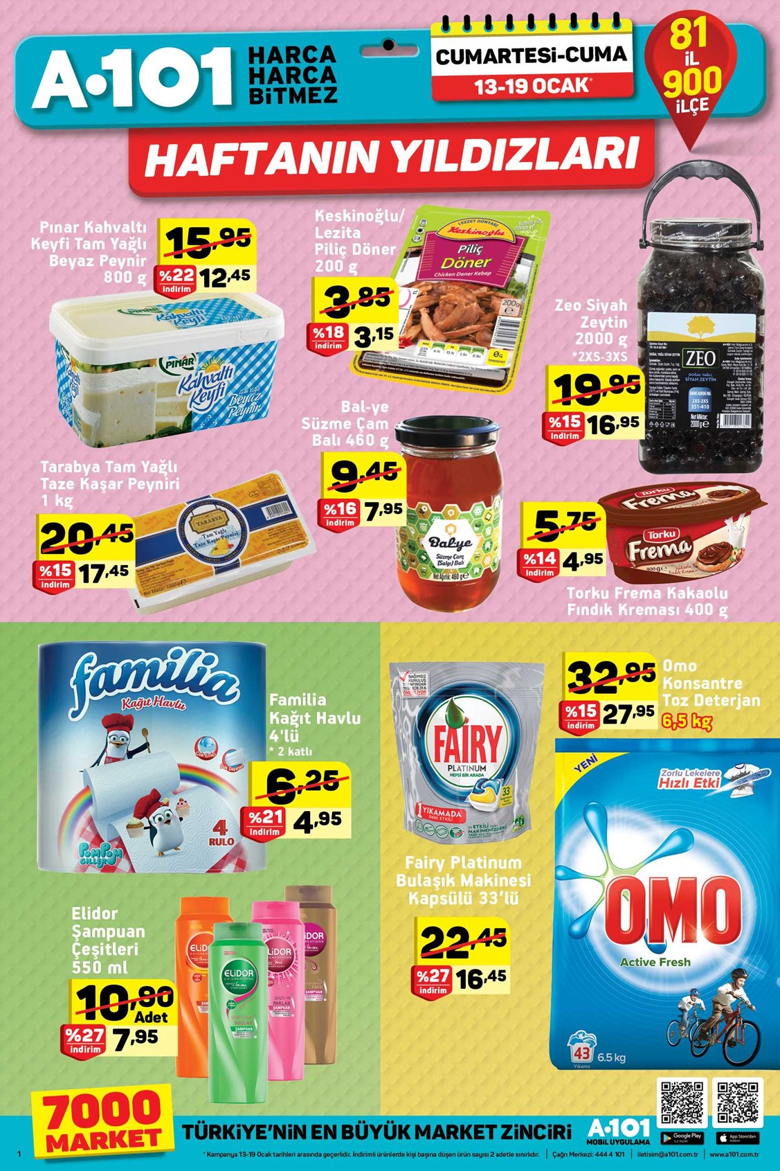 A101 aktüel 13-19 Ocak 2018 indirimli güncel ürün broşürü kataloğu