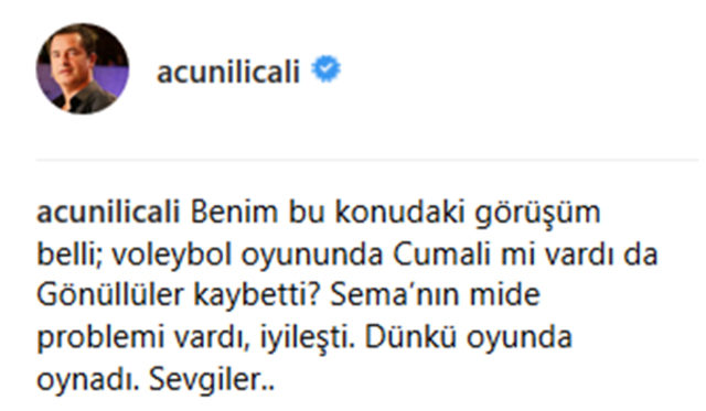 Survivor'da Cumali'nin takım değiştirmesi talebine Acun Ilıcalı'dan açıklama