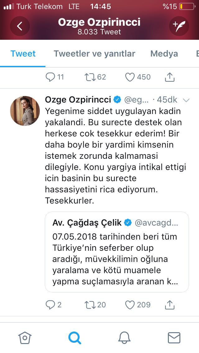 Ünlü oyuncu Özge Özpirinçci'nin 2 yaşındaki yeğenine şiddet uygulayan bakıcı yakalandı