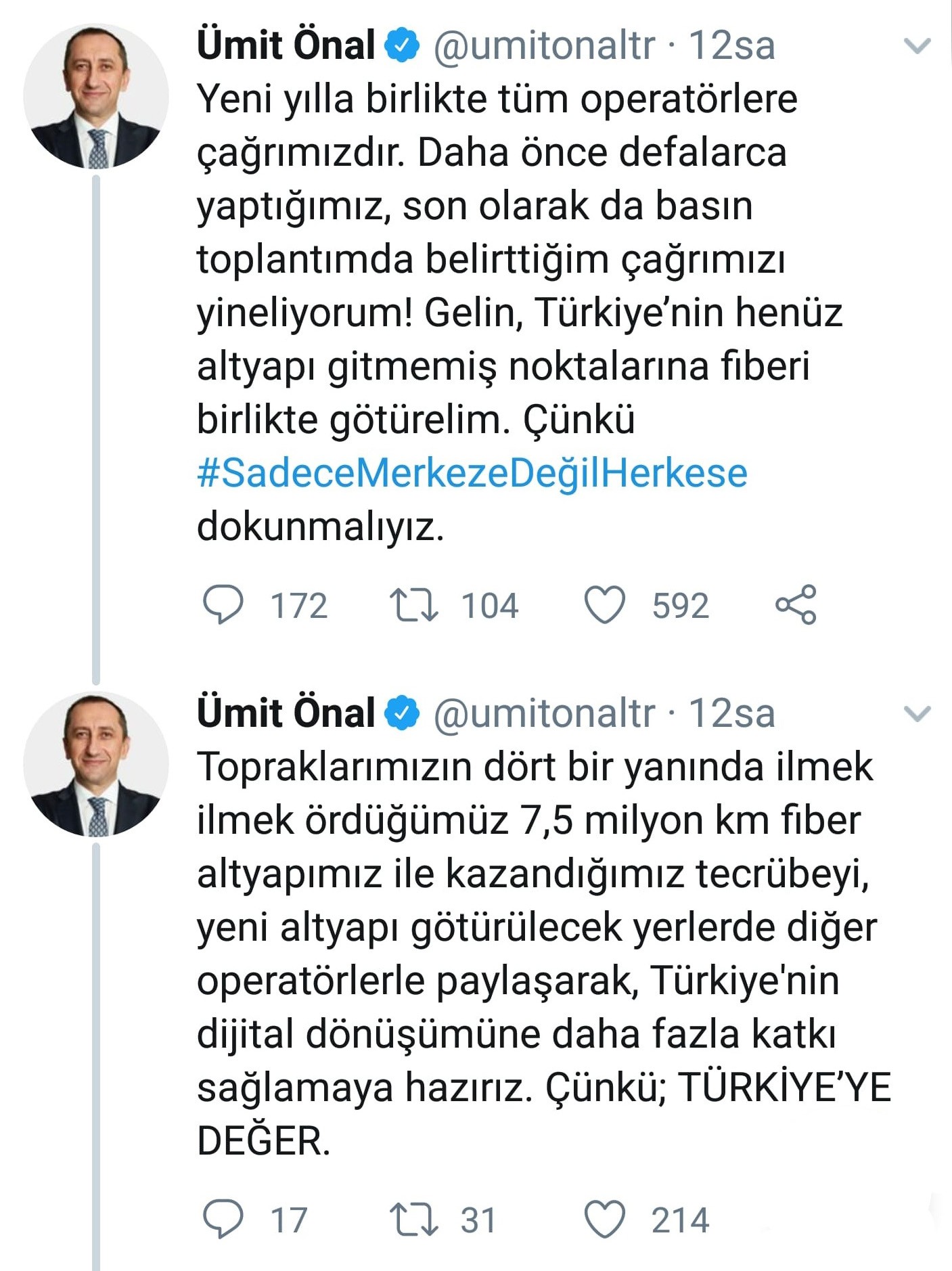 Türk Telekom CEO'su ortak altyapı çağrısı yaptı