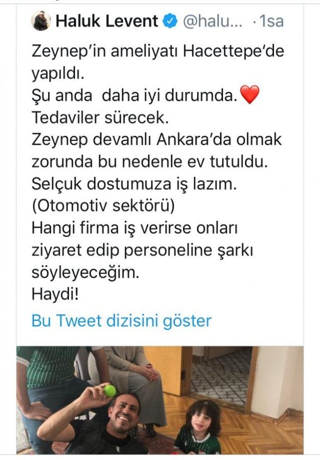Haluk Levent'ten küçük Zeynep'e sürpriz ziyaret