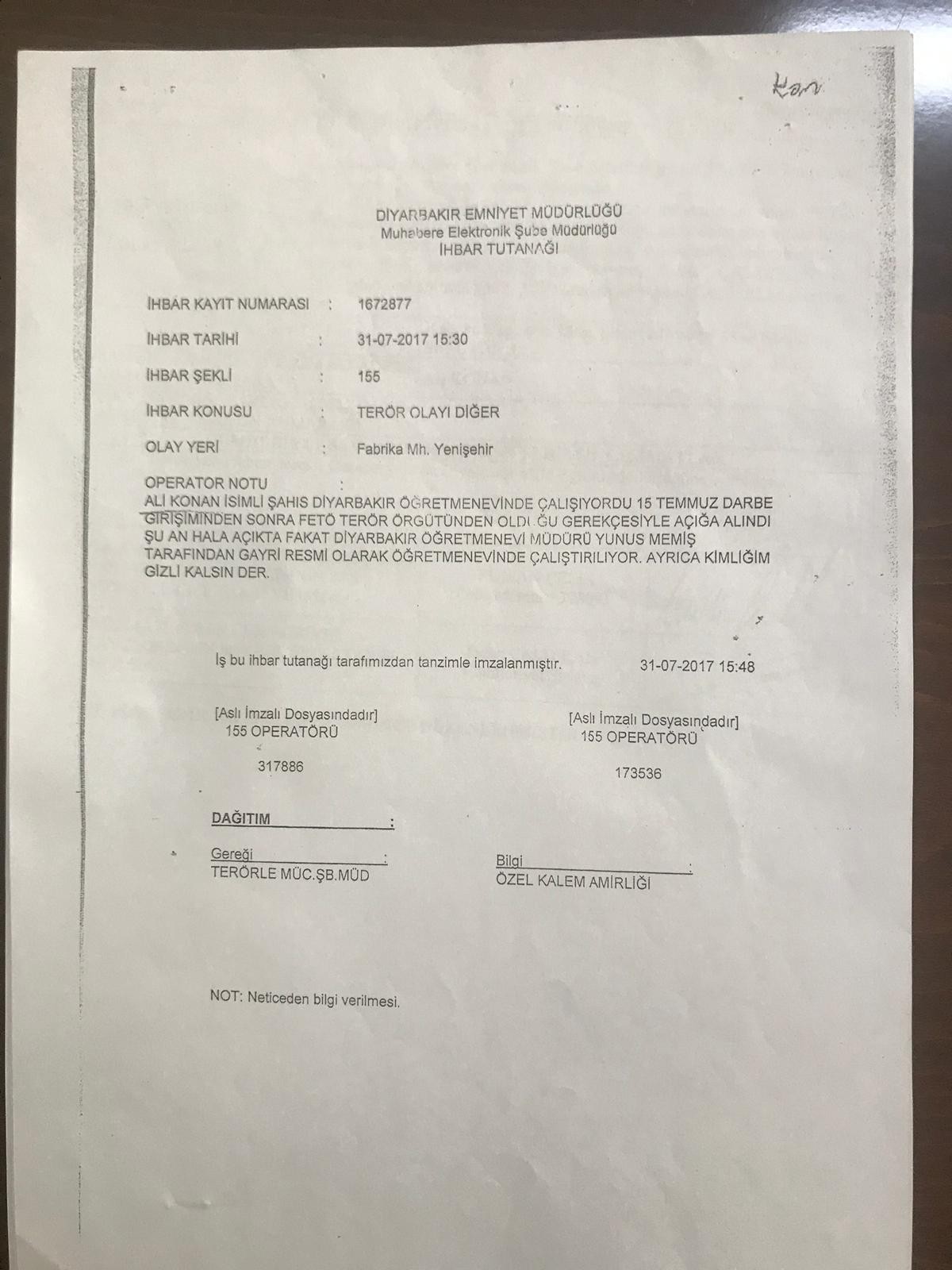 Skandal FETÖ belgesine Bakanlıktan soruşturma