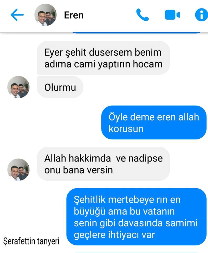 Şehit Uzman Çavuş Eren Öztürk’ün duygulandıran vasiyeti: 'Şehit olursam adıma cami yaptırın'