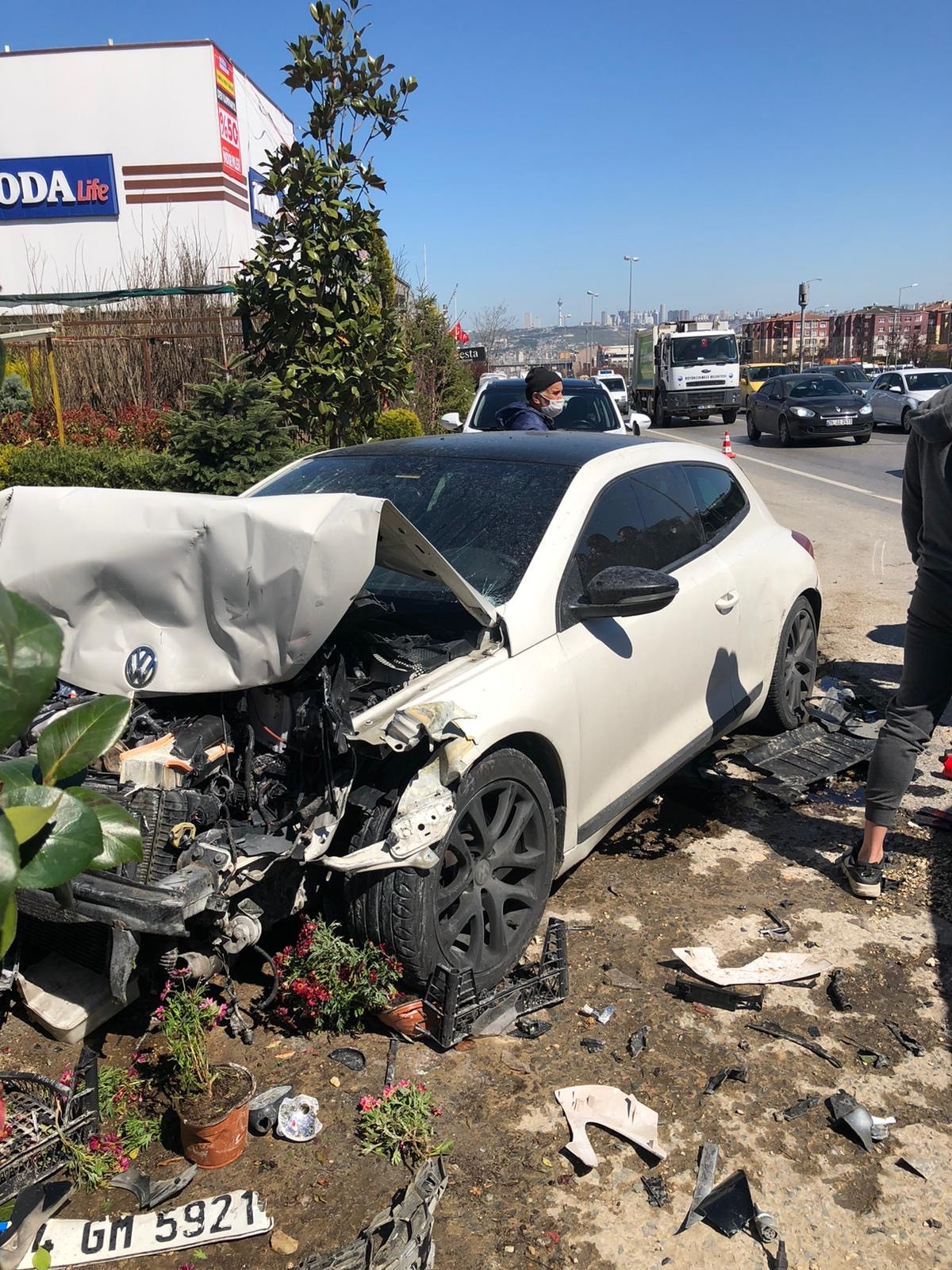 E-5’te 6 araçlı zincirleme kaza kamerada