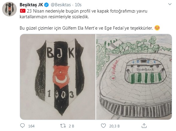 Beşiktaş'tan, 23 Nisan'a özel tasarım