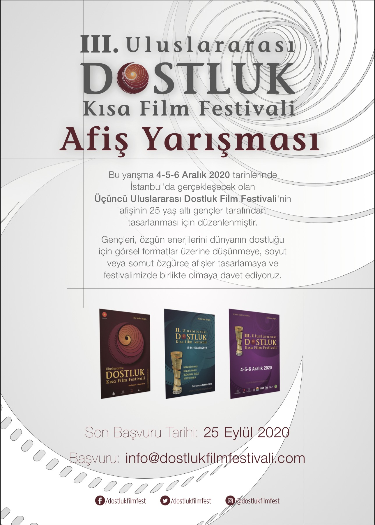III. Uluslararası Dostluk Kısa Film Festivali afişini gençler tasarlayacak