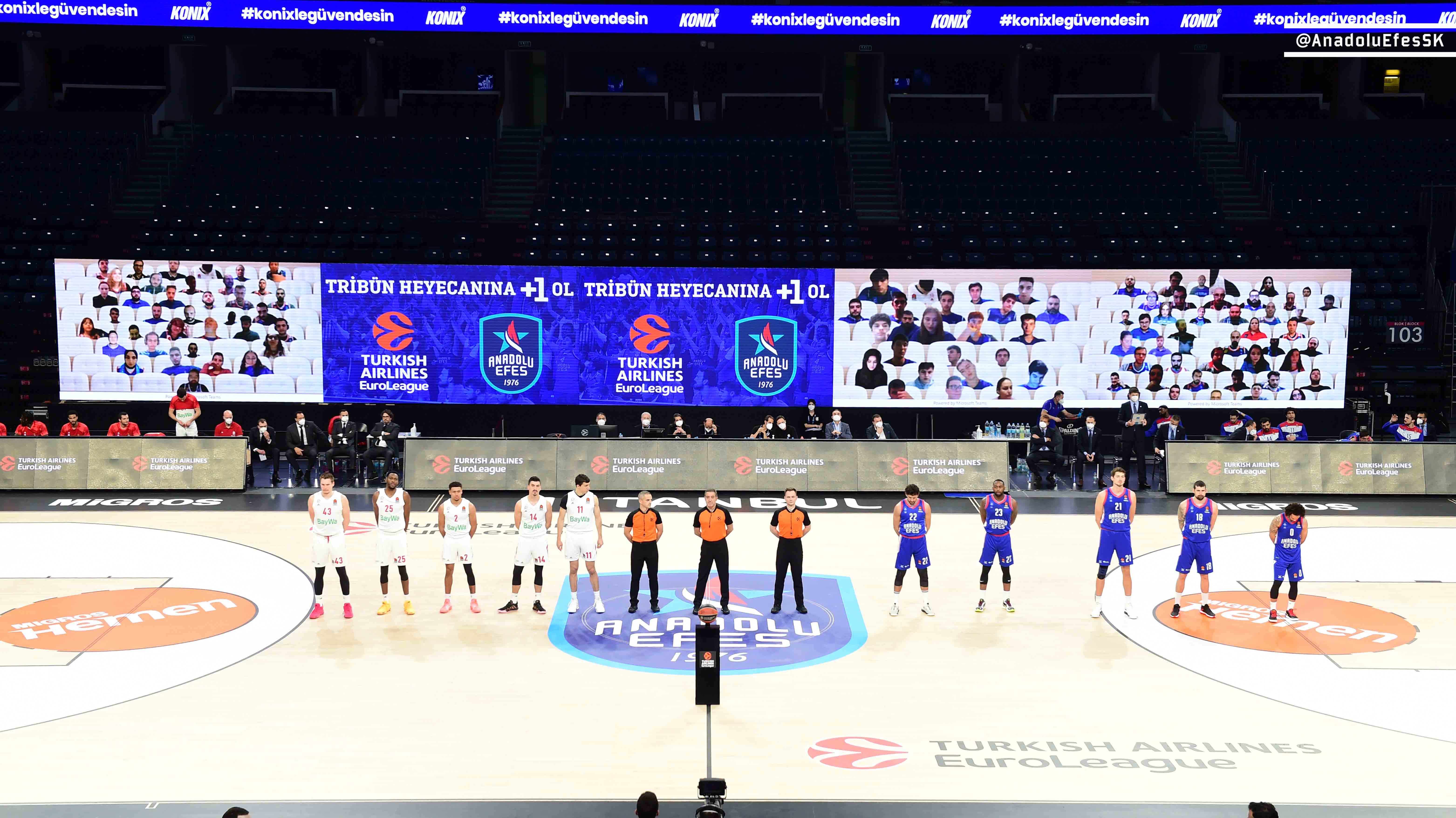 Anadolu Efes maçını dijital tribünden 300'e yakın taraftar izledi