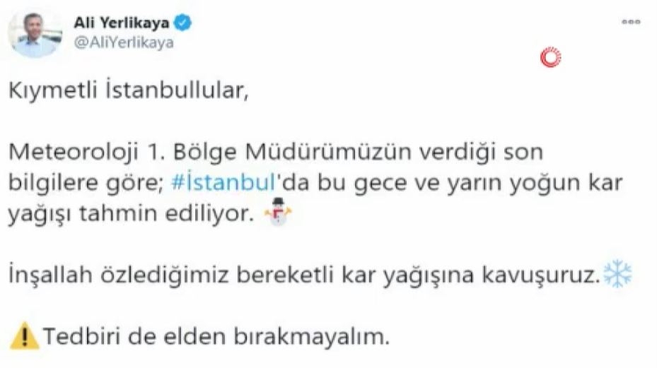 İstanbul'a yoğun kar yağışı uyarısı! Kalınlığı 15-20 cm arasında olacak