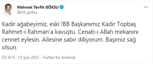 Kadir Topbaş hayatını kaybetti