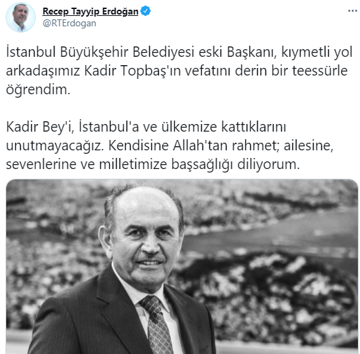 Kadir Topbaş hayatını kaybetti