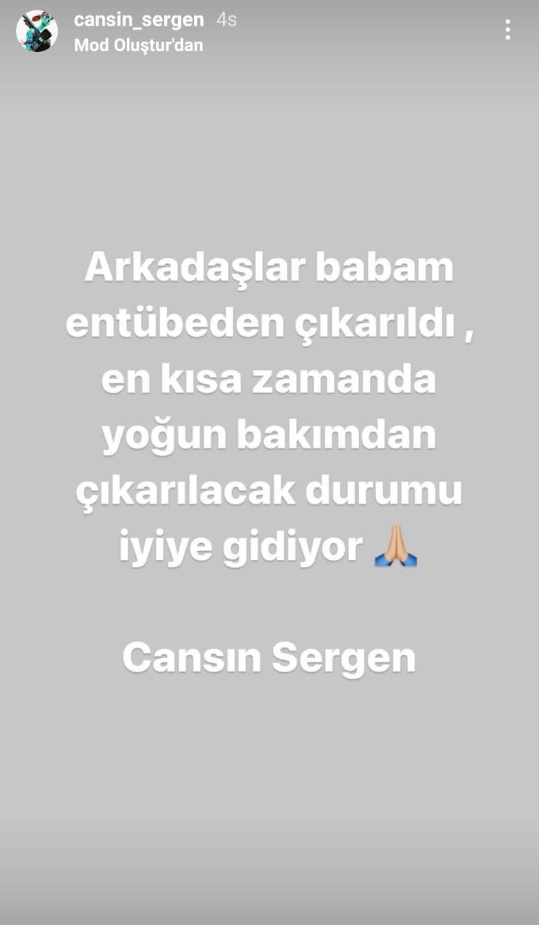 Ünlü oyuncu Burak Sergen'den iyi haber