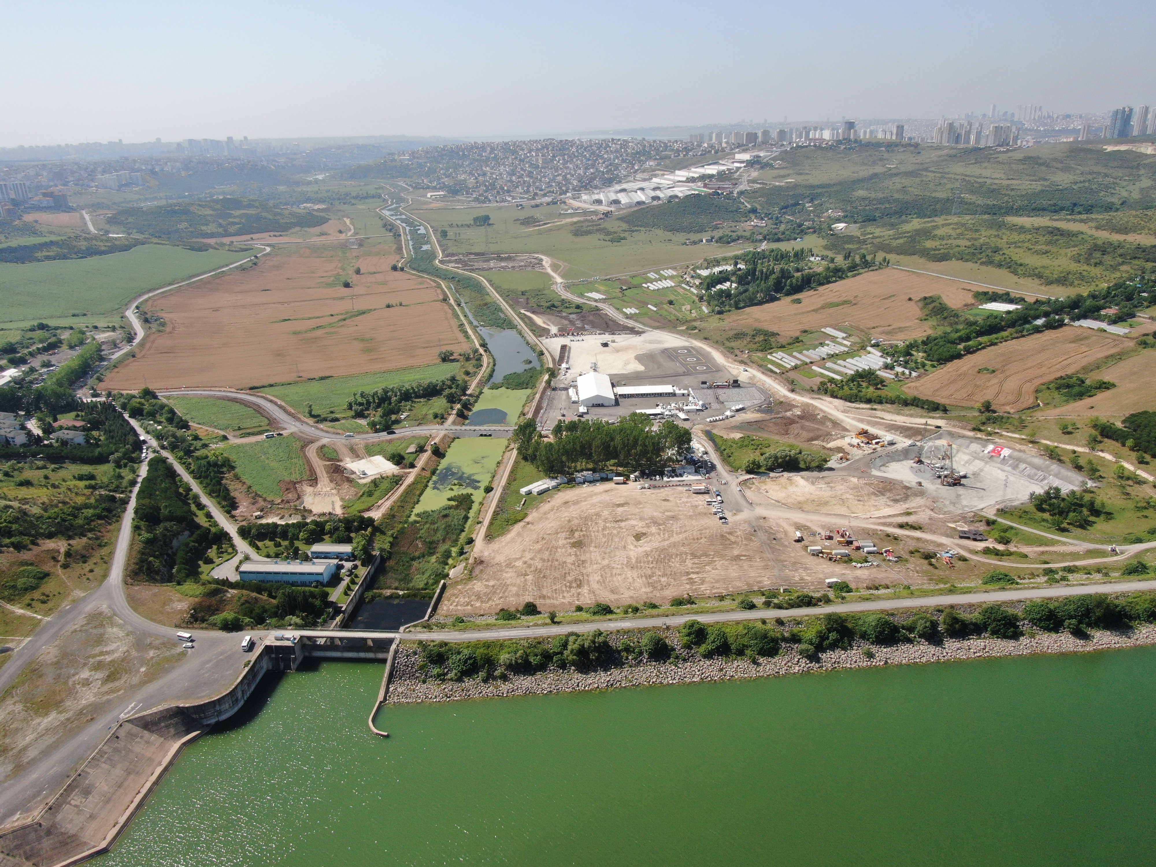 Kanal İstanbul alanında son hazırlıklar havadan görüntülendi