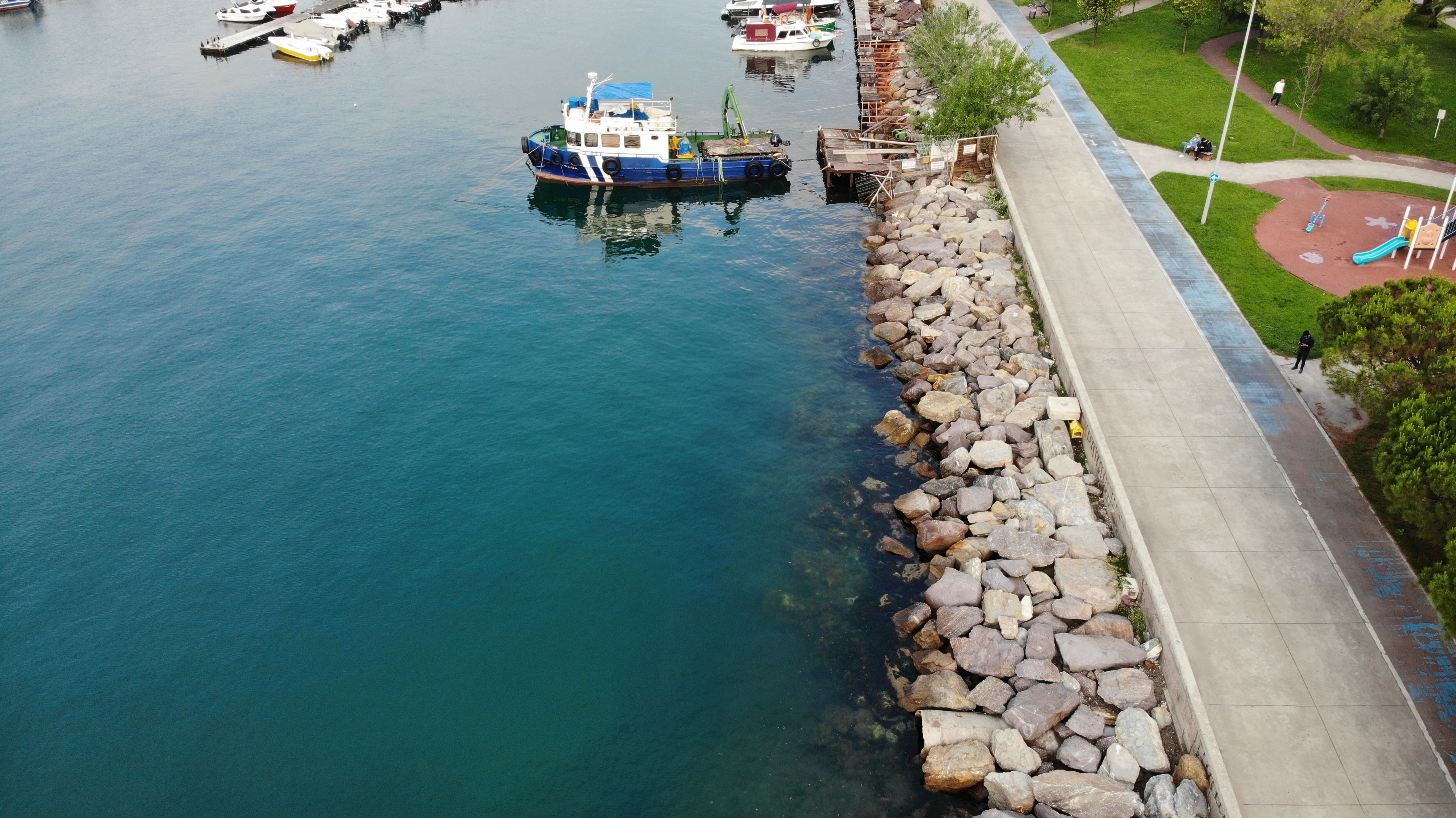 Kartal Sahili deniz salyasından temizlendi