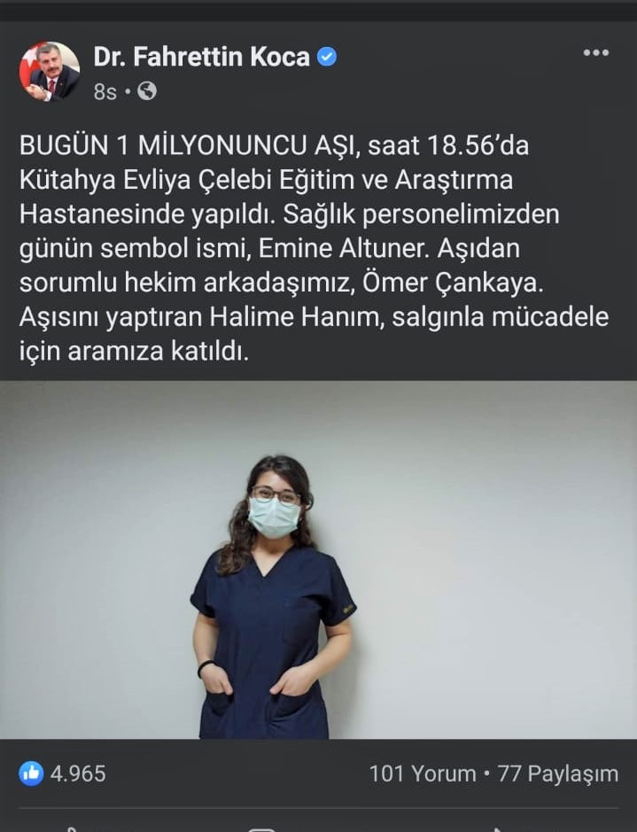 Bakan Koca'nın tebrik ettiği hemşire İHA'ya konuştu