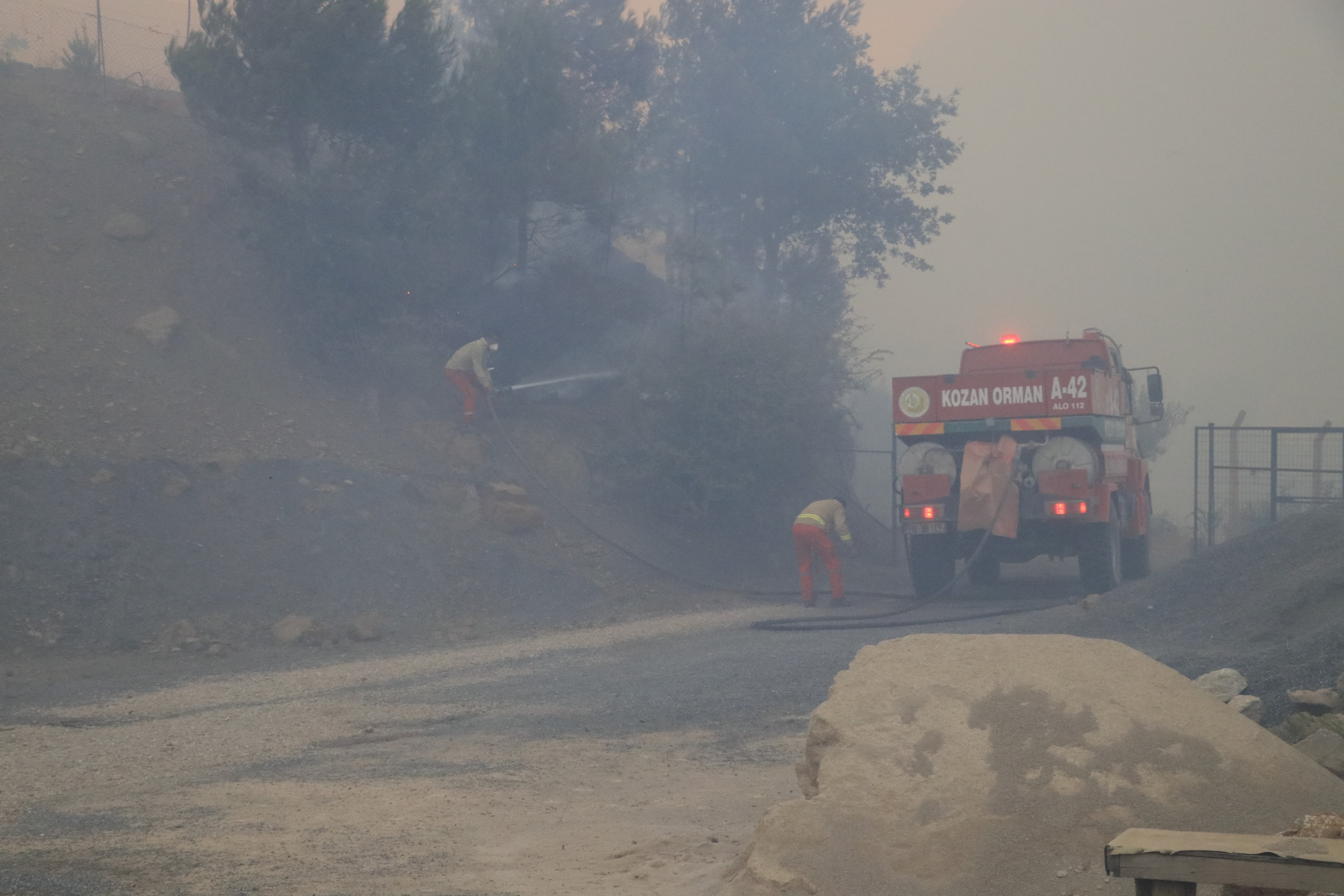 Adana’daki orman yangınında evler alevlere teslim oldu