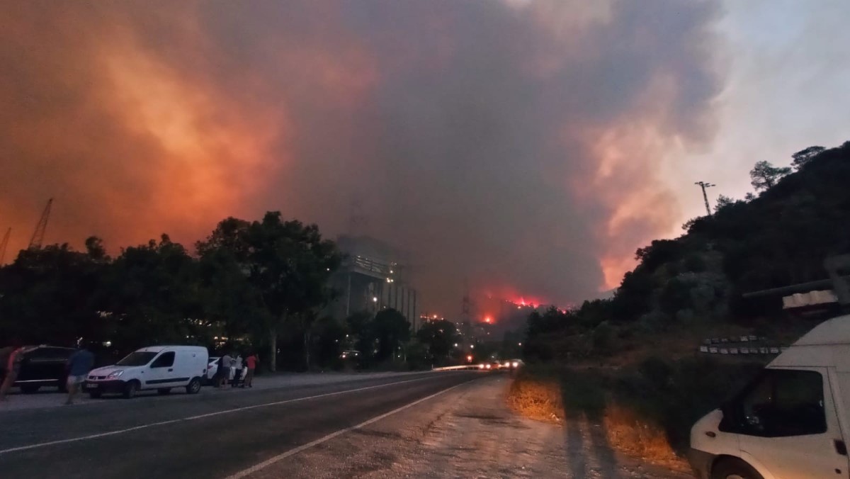 Milas'ta alevler termik santrale sıçradı