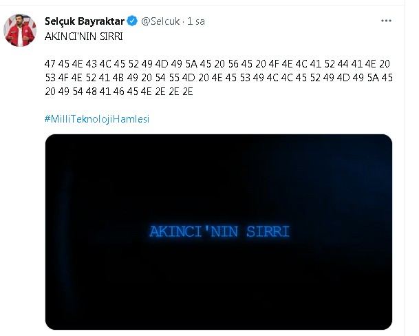 Selçuk Bayraktar 'AKINCI'nın Sırrı'nı paylaştı