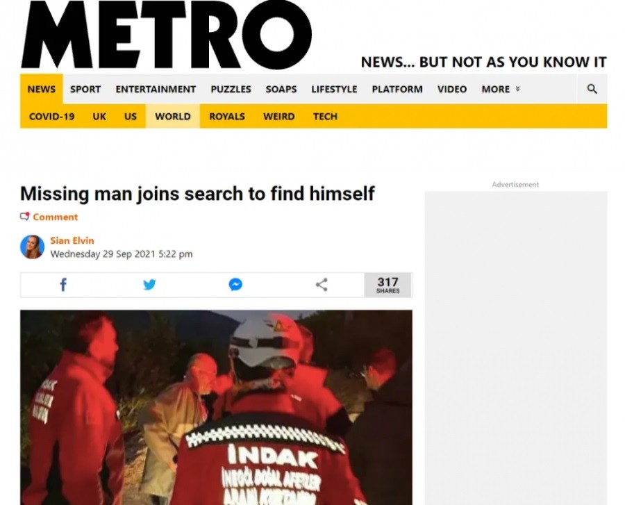 Bursa'da kendini arayan adam dünya gündeminde