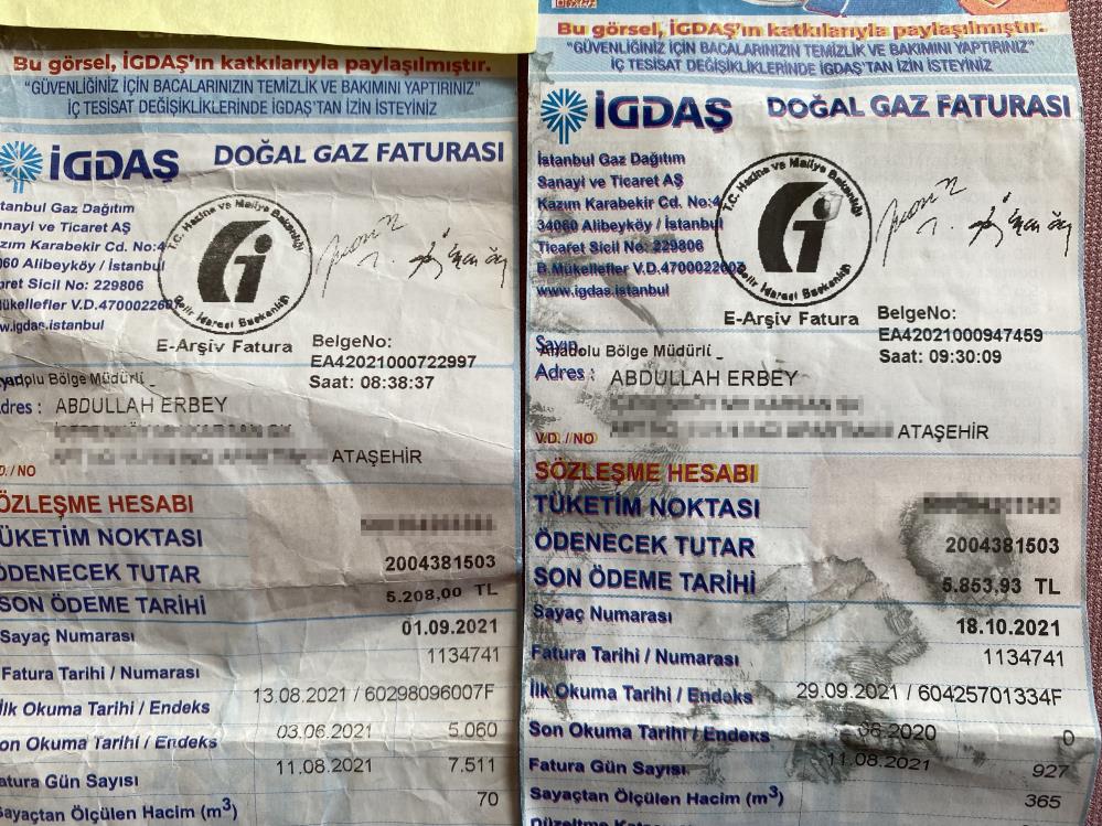 İGDAŞ'ın gönderdiği 5 bin TL'lik fatura şokunun ardından bir fatura krizi ile daha karşılaştı