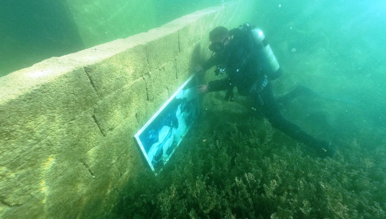 Su altı dalışçıları Halfeti’de batık şehri fotoğrafladı