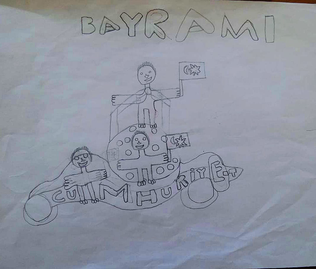 Depremde ölen Umut'un 29 Ekim'de çizdiği resim ortaya çıktı