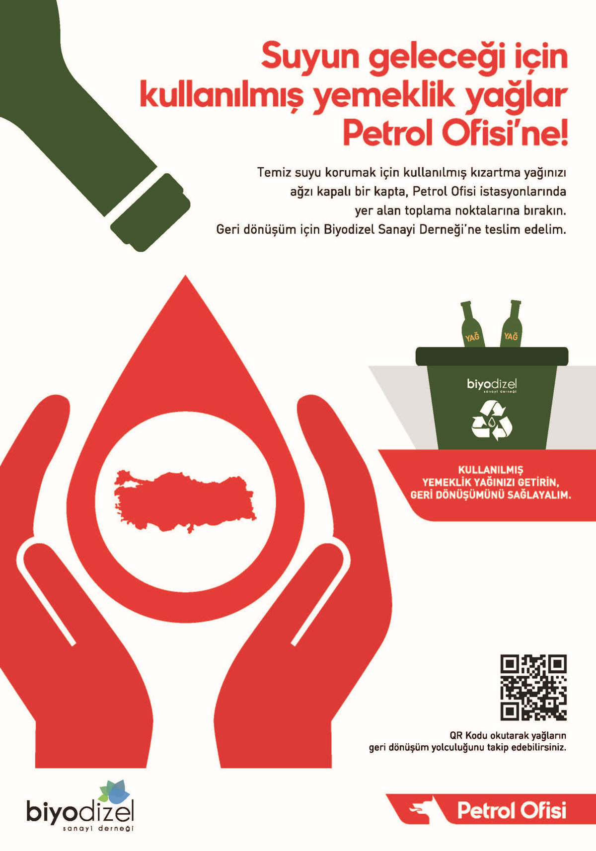 Kullanılmış yemeklik yağlar Petrol Ofisi istasyonlarında toplanıyor