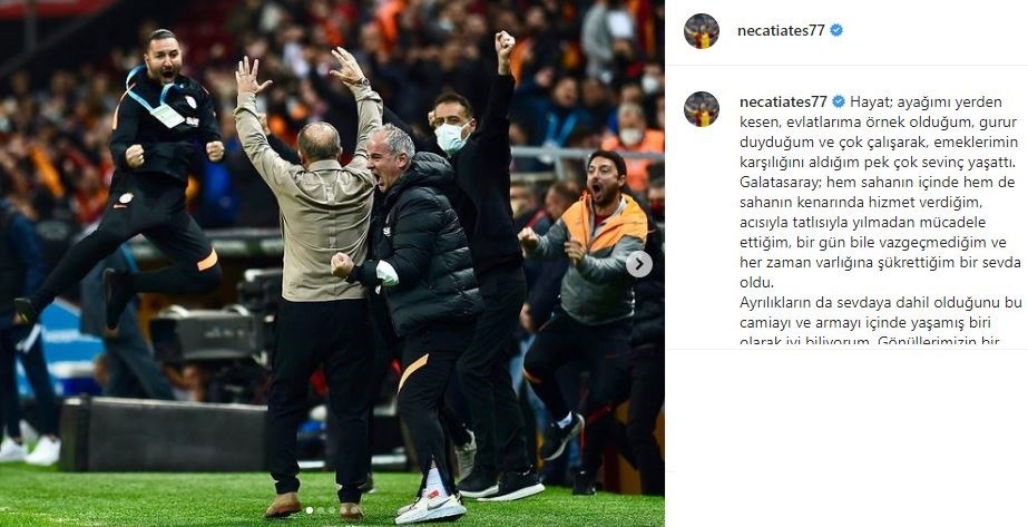 Necati Ateş, Galatasaray'a veda etti