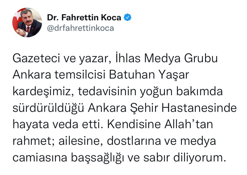 Batuhan Ağabeyimizi kaybettik