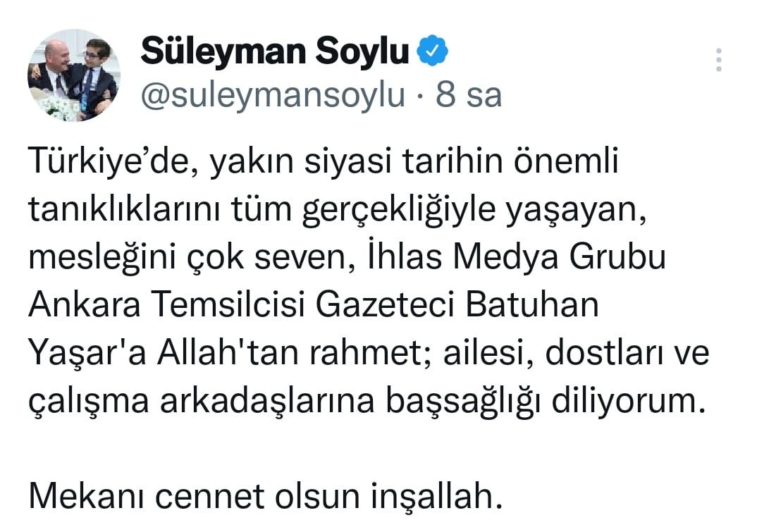 Batuhan Ağabeyimizi kaybettik