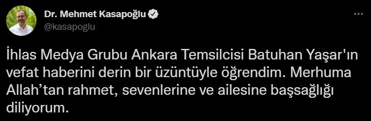 Batuhan Ağabeyimizi kaybettik