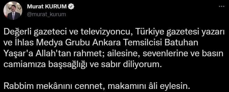 Batuhan Ağabeyimizi kaybettik