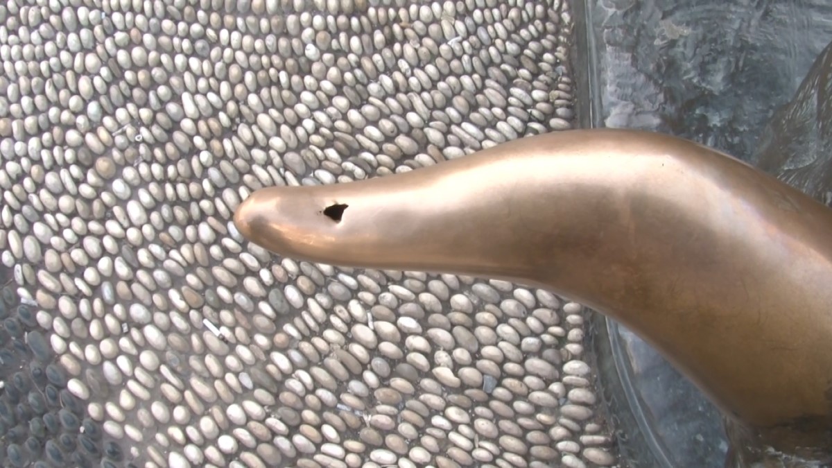 Kadıköy’de, bakıma alınan Boğa Heykeli’nin üzerine çıkıp fotoğraf çektirdi